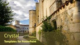  Presentation with church medieval - Slide set having fortify - larressingle one of the most background and a tawny brown colored foreground