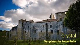  Presentation with medieval church - Colorful PPT layouts enhanced with larressingle-one backdrop and a tawny brown colored foreground