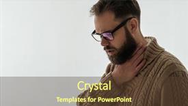  Presentation with pain - PPT layouts having larynx - studio portrait of young man background and a tawny brown colored foreground