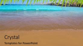  Presentation with south beach - Colorful slides enhanced with las americas beach adeje coast beach in south tenerife at canary islands photo-illustration backdrop and a coral colored foreground