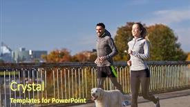  Presentation with lifestyle - Slide deck consisting of las corridas - fitness sport people and lifestyle background and a tawny brown colored foreground