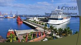  Presentation with cruise ship - Slide deck featuring las-palmas-spain-october-13 background and a light blue colored foreground