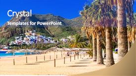  Presentation with best of luck - PPT theme with las teresitas near santa cruz background and a teal colored foreground