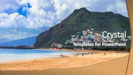  Presentation with holidays - Slide set having las teresitas near santa cruz background and a ocean colored foreground