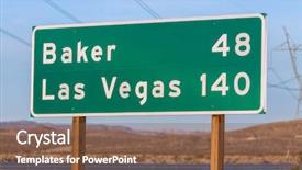  Presentation with las vegas sign - Presentation theme having las vegas 140 miles background and a tawny brown colored foreground