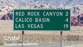  Presentation with las vegas sign - Cool new slides with las vegas 19 miles highway backdrop and a gray colored foreground