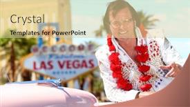  Presentation with elvis - Colorful slide set enhanced with top view of freshly baked croissants oranges and coffee cup on rustic wooden board over dark grunge backdrop copy space backdrop and a ocean colored foreground