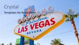  Presentation with las vegas sign - Slides featuring las-vegas-june-3 background and a light blue colored foreground