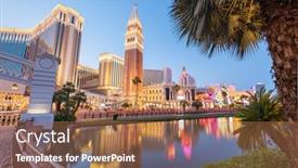  Presentation with nevada - Slide set featuring las vegas nevada usa cityscape background and a coral colored foreground