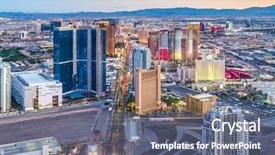  Presentation with las vegas nevada - Cool new slide deck with las vegas nevada usa skyline backdrop and a gray colored foreground
