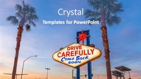  Presentation with welcome back - Slide set consisting of las-vegas-nevada-usa background and a teal colored foreground