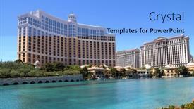  Presentation with luxury casino - Audience pleasing presentation theme consisting of las-vegas-nv-april-22 backdrop and a light blue colored foreground