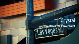  Presentation with las vegas sign - Cool new PPT theme with las-vegas-road-sign backdrop and a ocean colored foreground