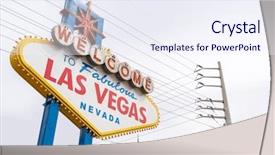  Presentation with las vegas nevada - PPT layouts having las vegas sign in city background and a sky blue colored foreground
