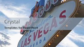  Presentation with las vegas sign - Cool new PPT theme with las vegas sign backdrop and a light blue colored foreground
