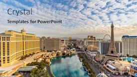  Presentation with nevada - Cool new PPT theme with las-vegas-strip-aerial-view backdrop and a light blue colored foreground