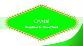  Presentation with light sign - Cool new presentation theme with las vegas style diamond shape light bulb sign frame isolated with chroma green screen center backdrop and a shamrock green colored foreground