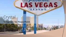  Presentation with las vegas sign - Beautiful presentation theme featuring las vegas welcome sign navada backdrop and a light blue colored foreground