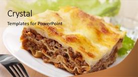  Presentation with food lasagna - Slides featuring lasagna bolognese background and a blonde colored foreground