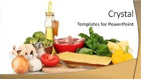  Presentation with scroll paper isolated on white - Presentation consisting of lasagna ingredients isolated on white background and a white colored foreground