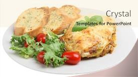  Presentation with garlic - Slides enhanced with lasagna-with-garlic-bread background and a blonde colored foreground