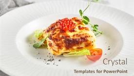 Presentation with green leaf - Theme with lasagna-with-tomato-and-green background and a lemonade colored foreground