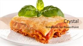  Presentation with food lasagna - Theme with lasagna background and a yellow colored foreground
