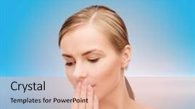  Presentation with clean water healthy concept - Slide set enhanced with dental laser - health and beauty concept background and a coral colored foreground