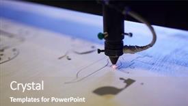  Presentation with laser beam - Cool new presentation theme with laser beam cutting plywood sheet backdrop and a gray colored foreground