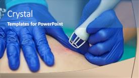  Presentation with dermatology - PPT layouts enhanced with laser-cosmetic-surgery-and-skin background and a teal colored foreground