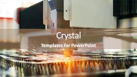  Presentation with laser cutting - Presentation theme with laser cutting machine controller background and a coral colored foreground