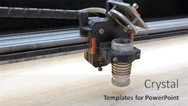  Presentation with laser cutting - Presentation design with laser cutting machine is cutting background and a soft green colored foreground