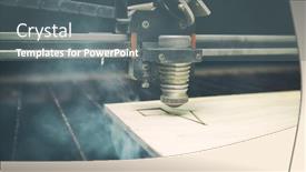  Presentation with laser cutting - Presentation theme enhanced with laser-cutting-machine-is-cutting background and a gray colored foreground