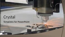  Presentation with laser cutting - Cool new slide set with laser cutting machine backdrop and a light gray colored foreground