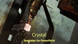  Presentation with laser cutting - Amazing PPT theme having laser-cutting-of-metal-pipe backdrop and a tawny brown colored foreground