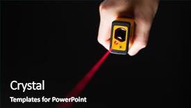  Presentation with laser beams - Beautiful presentation theme featuring laser distance meter in hand backdrop and a black colored foreground