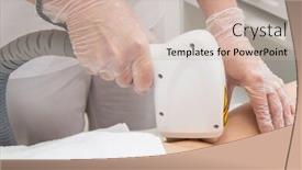  Presentation with laser - Slide set featuring laser-epilation-of-armpits-hair background and a soft green colored foreground