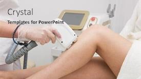  Presentation with laser - PPT theme featuring laser-epilation-of-legs-hair background and a light gray colored foreground