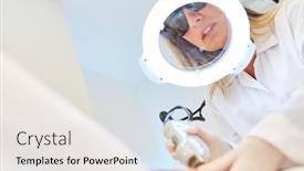  Presentation with beauty cosmetic - Amazing theme having laser-epilation-with-the-alexandrite backdrop and a sky blue colored foreground