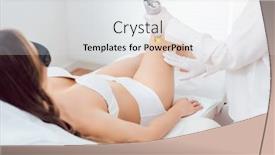  Presentation with laser therapy - Audience pleasing PPT theme consisting of laser-hair-removal-therapy backdrop and a light gray colored foreground