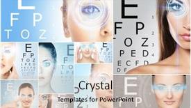  Presentation with laser eye surgery - Presentation theme consisting of laser hologram on eyes collage background and a lemonade colored foreground