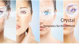  Presentation with laser eye surgery - Amazing presentation theme having laser hologram on eyes collage backdrop and a lemonade colored foreground