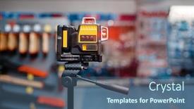  Presentation with laser - Presentation design enhanced with laser-level-on-tripod background and a ocean colored foreground