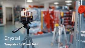  Presentation with laser - Amazing presentation theme having laser-level-on-tripod backdrop and a seafoam green colored foreground