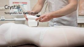  Presentation with abdominal - Amazing PPT layouts having laser lipolysis of the abdominal backdrop and a mint green colored foreground