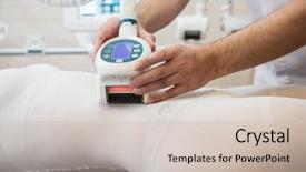  Presentation with abdominal - PPT theme featuring laser lipolysis of the abdominal background and a soft green colored foreground