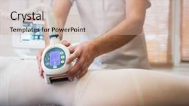  Presentation with abdominal - Audience pleasing PPT theme consisting of laser lipolysis of the abdominal backdrop and a coral colored foreground