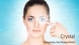  Presentation with blue laser - Beautiful slide deck featuring laser medicine and security technology backdrop and a lemonade colored foreground