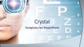  Presentation with ophthalmology - Slide set featuring laser on her eye background and a sky blue colored foreground