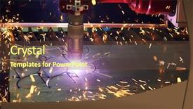  Presentation with laser cutting - Audience pleasing PPT layouts consisting of laser or plasma cutting technology backdrop and a tawny brown colored foreground